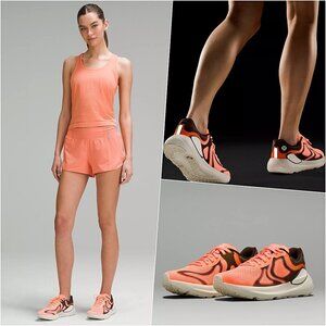 Lululemon Beyondfeel Running Shoe Grey Orange Size 10 NEW